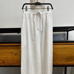 Liaison Paris Wide Leg Pants — White — Size M — 100% Rayon